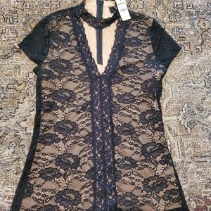 Express black lace top